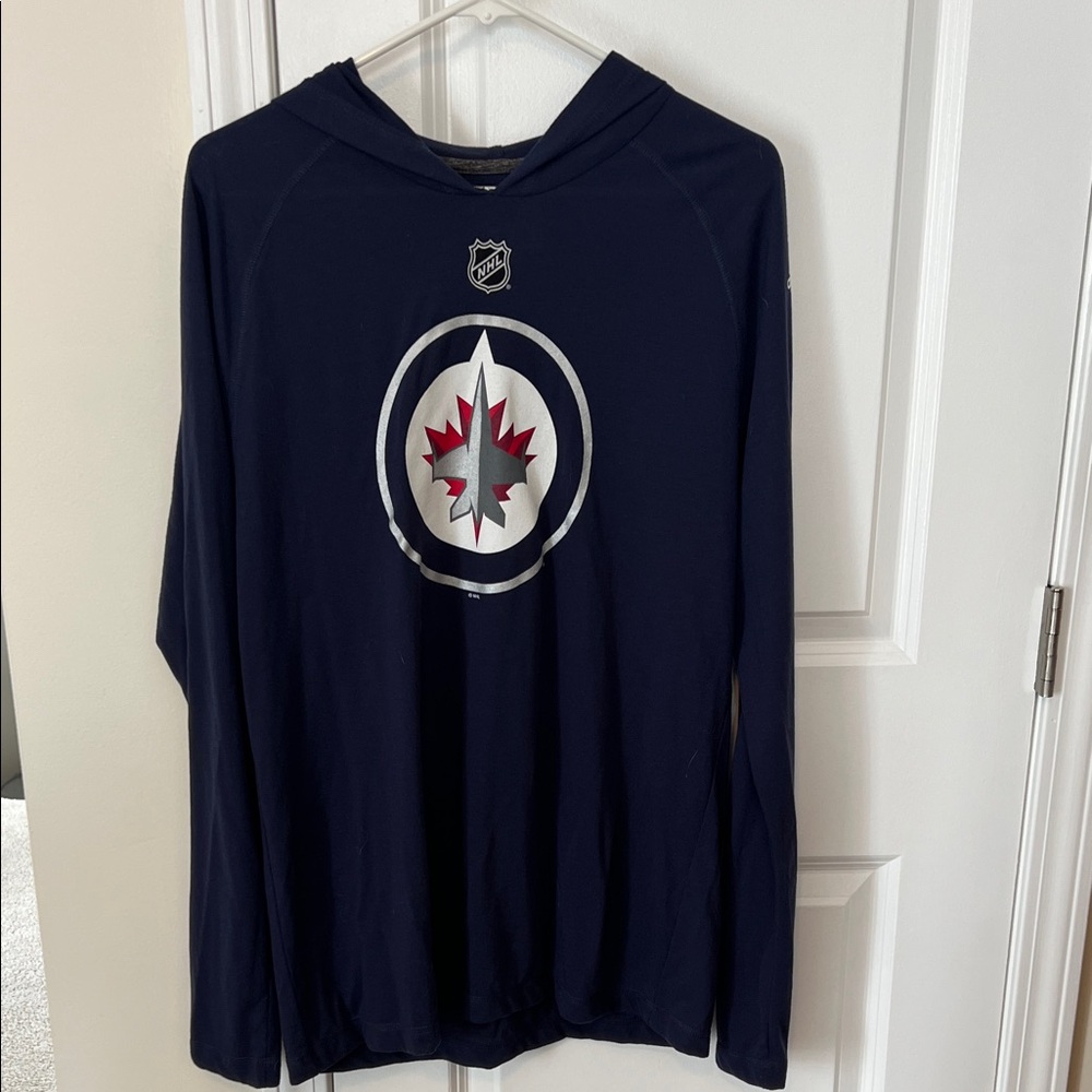 Adidas Ultimate Tee Long Sleeve NHL Winnipeg Jets Hoodie with Logo